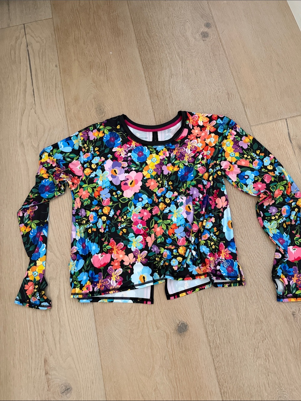 Johnny Was Floral Long Sleeve Crop Top - Multicolor